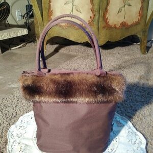 Murval Brown Purse With Faux Fur